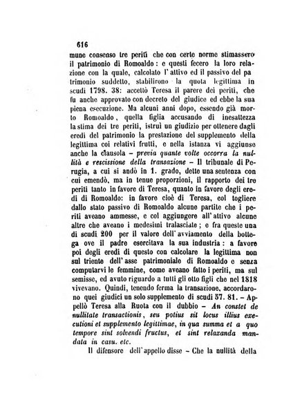 Giornale del Foro in cui si raccolgono le più importanti regiudicate dei supremi tribunali di Roma e dello Stato pontificio in materia civile