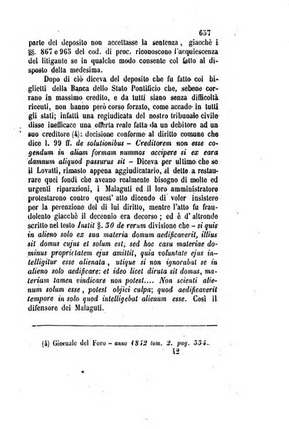 Giornale del Foro in cui si raccolgono le più importanti regiudicate dei supremi tribunali di Roma e dello Stato pontificio in materia civile