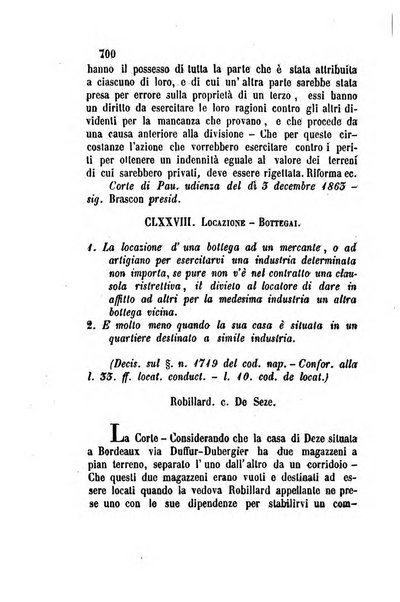 Giornale del Foro in cui si raccolgono le più importanti regiudicate dei supremi tribunali di Roma e dello Stato pontificio in materia civile