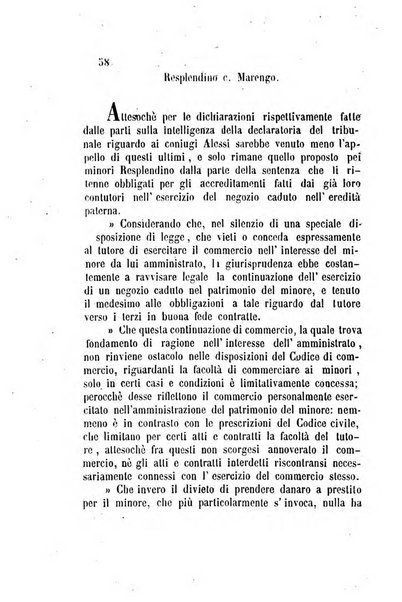 Giornale del Foro in cui si raccolgono le più importanti regiudicate dei supremi tribunali di Roma e dello Stato pontificio in materia civile