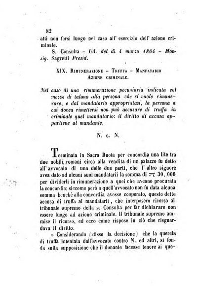 Giornale del Foro in cui si raccolgono le più importanti regiudicate dei supremi tribunali di Roma e dello Stato pontificio in materia civile