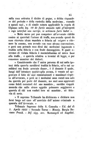 Giornale del Foro in cui si raccolgono le più importanti regiudicate dei supremi tribunali di Roma e dello Stato pontificio in materia civile