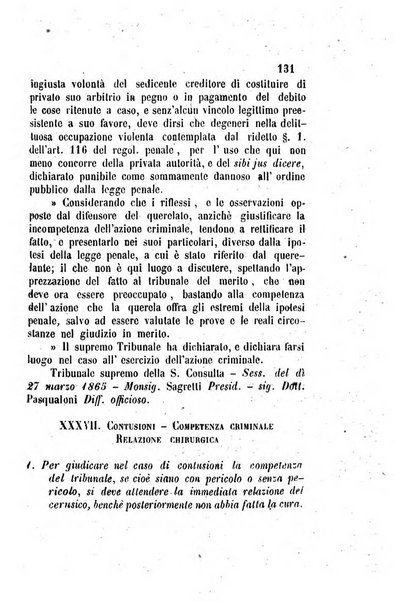 Giornale del Foro in cui si raccolgono le più importanti regiudicate dei supremi tribunali di Roma e dello Stato pontificio in materia civile