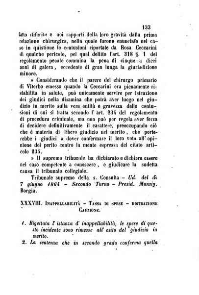 Giornale del Foro in cui si raccolgono le più importanti regiudicate dei supremi tribunali di Roma e dello Stato pontificio in materia civile