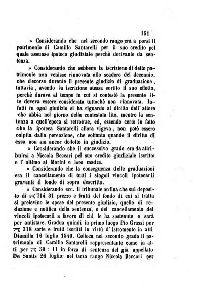 Giornale del Foro in cui si raccolgono le più importanti regiudicate dei supremi tribunali di Roma e dello Stato pontificio in materia civile