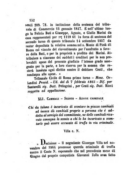 Giornale del Foro in cui si raccolgono le più importanti regiudicate dei supremi tribunali di Roma e dello Stato pontificio in materia civile