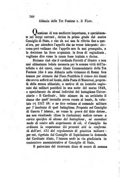 Giornale del Foro in cui si raccolgono le più importanti regiudicate dei supremi tribunali di Roma e dello Stato pontificio in materia civile