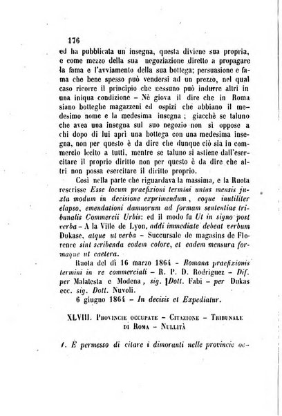 Giornale del Foro in cui si raccolgono le più importanti regiudicate dei supremi tribunali di Roma e dello Stato pontificio in materia civile