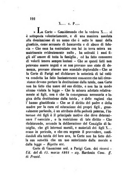 Giornale del Foro in cui si raccolgono le più importanti regiudicate dei supremi tribunali di Roma e dello Stato pontificio in materia civile