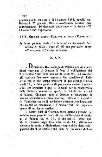 Giornale del Foro in cui si raccolgono le più importanti regiudicate dei supremi tribunali di Roma e dello Stato pontificio in materia civile