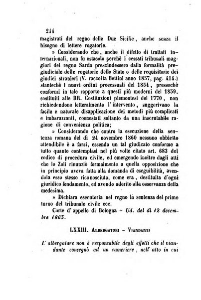 Giornale del Foro in cui si raccolgono le più importanti regiudicate dei supremi tribunali di Roma e dello Stato pontificio in materia civile