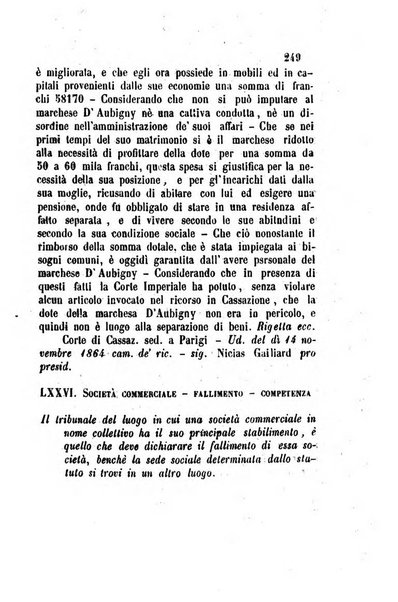 Giornale del Foro in cui si raccolgono le più importanti regiudicate dei supremi tribunali di Roma e dello Stato pontificio in materia civile