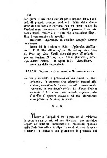 Giornale del Foro in cui si raccolgono le più importanti regiudicate dei supremi tribunali di Roma e dello Stato pontificio in materia civile