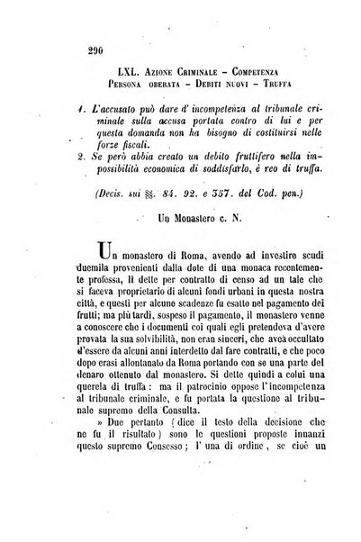 Giornale del Foro in cui si raccolgono le più importanti regiudicate dei supremi tribunali di Roma e dello Stato pontificio in materia civile