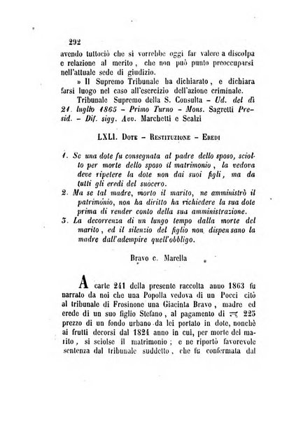 Giornale del Foro in cui si raccolgono le più importanti regiudicate dei supremi tribunali di Roma e dello Stato pontificio in materia civile