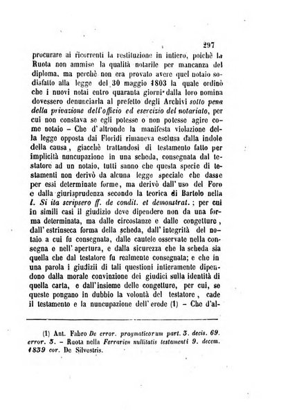 Giornale del Foro in cui si raccolgono le più importanti regiudicate dei supremi tribunali di Roma e dello Stato pontificio in materia civile