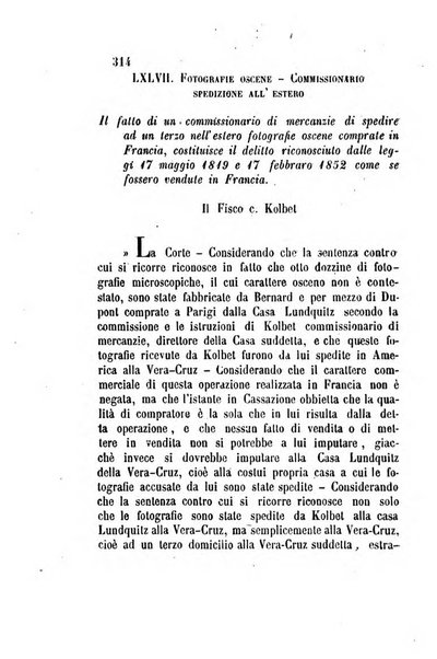 Giornale del Foro in cui si raccolgono le più importanti regiudicate dei supremi tribunali di Roma e dello Stato pontificio in materia civile