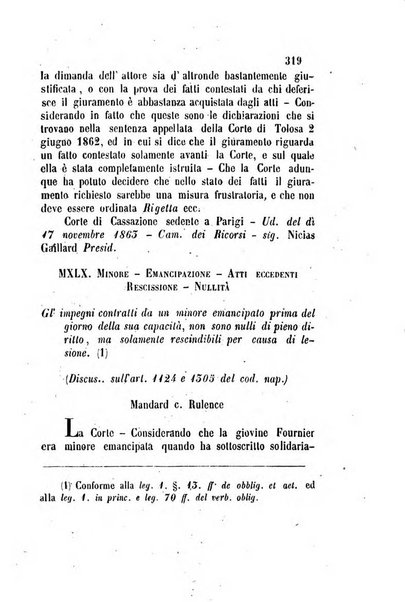 Giornale del Foro in cui si raccolgono le più importanti regiudicate dei supremi tribunali di Roma e dello Stato pontificio in materia civile