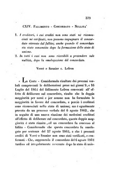 Giornale del Foro in cui si raccolgono le più importanti regiudicate dei supremi tribunali di Roma e dello Stato pontificio in materia civile