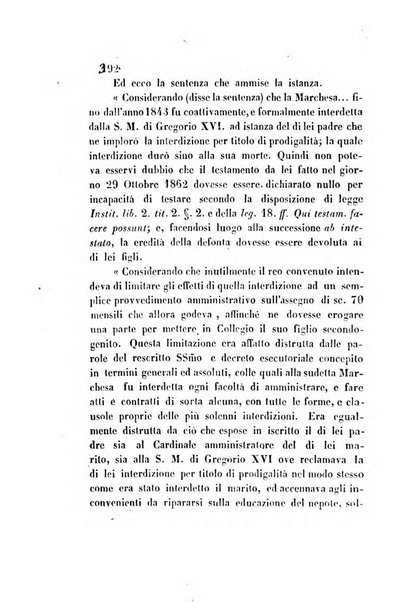 Giornale del Foro in cui si raccolgono le più importanti regiudicate dei supremi tribunali di Roma e dello Stato pontificio in materia civile