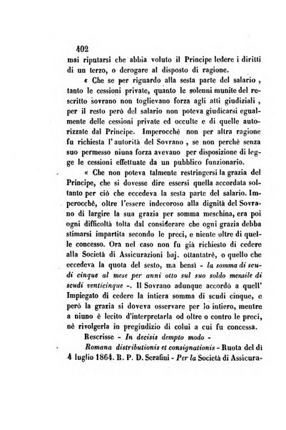 Giornale del Foro in cui si raccolgono le più importanti regiudicate dei supremi tribunali di Roma e dello Stato pontificio in materia civile