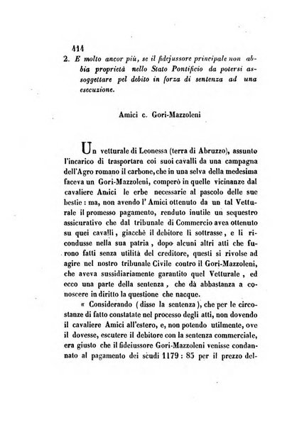 Giornale del Foro in cui si raccolgono le più importanti regiudicate dei supremi tribunali di Roma e dello Stato pontificio in materia civile