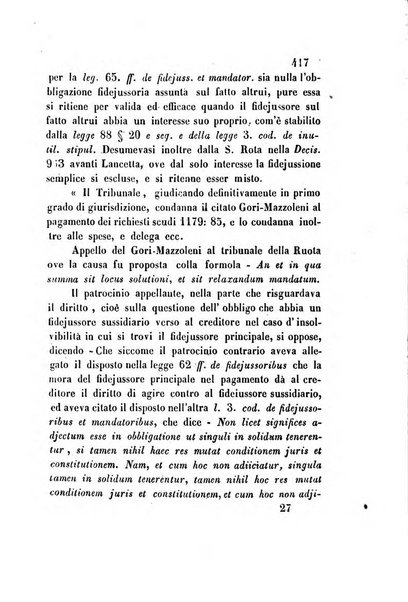 Giornale del Foro in cui si raccolgono le più importanti regiudicate dei supremi tribunali di Roma e dello Stato pontificio in materia civile