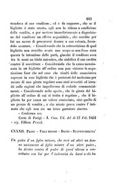 Giornale del Foro in cui si raccolgono le più importanti regiudicate dei supremi tribunali di Roma e dello Stato pontificio in materia civile