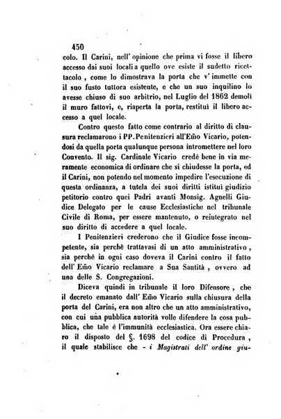 Giornale del Foro in cui si raccolgono le più importanti regiudicate dei supremi tribunali di Roma e dello Stato pontificio in materia civile