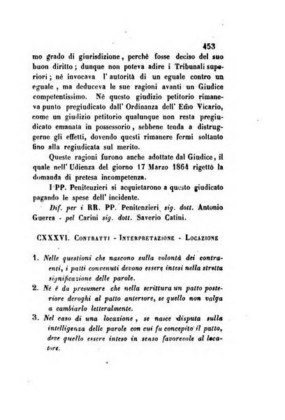 Giornale del Foro in cui si raccolgono le più importanti regiudicate dei supremi tribunali di Roma e dello Stato pontificio in materia civile