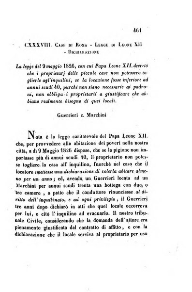 Giornale del Foro in cui si raccolgono le più importanti regiudicate dei supremi tribunali di Roma e dello Stato pontificio in materia civile