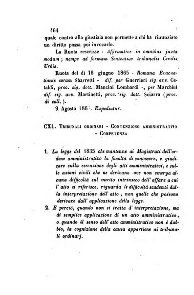 Giornale del Foro in cui si raccolgono le più importanti regiudicate dei supremi tribunali di Roma e dello Stato pontificio in materia civile