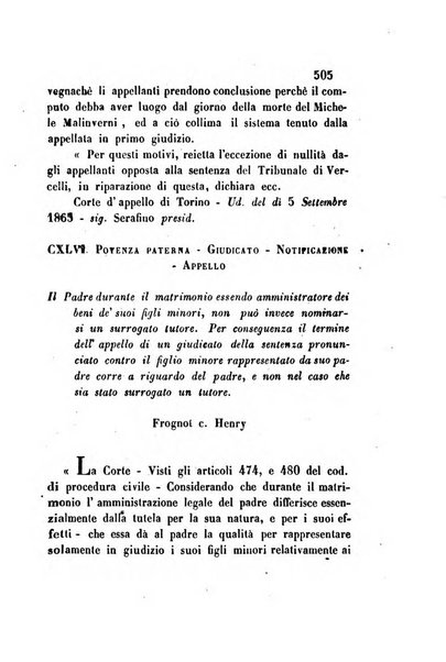 Giornale del Foro in cui si raccolgono le più importanti regiudicate dei supremi tribunali di Roma e dello Stato pontificio in materia civile