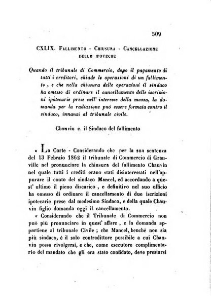 Giornale del Foro in cui si raccolgono le più importanti regiudicate dei supremi tribunali di Roma e dello Stato pontificio in materia civile