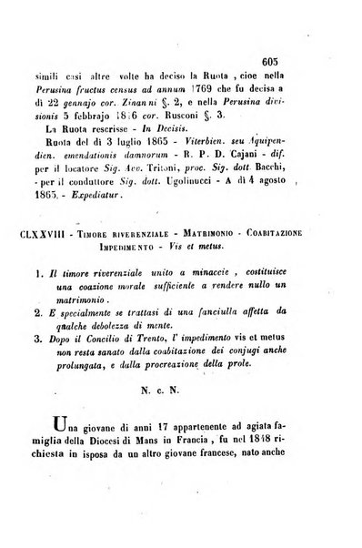 Giornale del Foro in cui si raccolgono le più importanti regiudicate dei supremi tribunali di Roma e dello Stato pontificio in materia civile