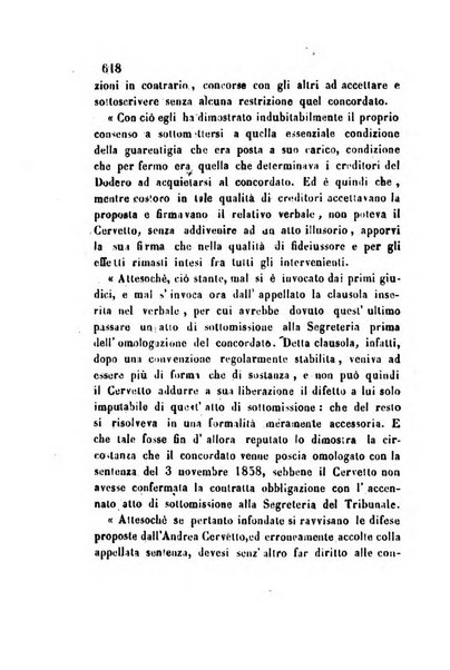 Giornale del Foro in cui si raccolgono le più importanti regiudicate dei supremi tribunali di Roma e dello Stato pontificio in materia civile