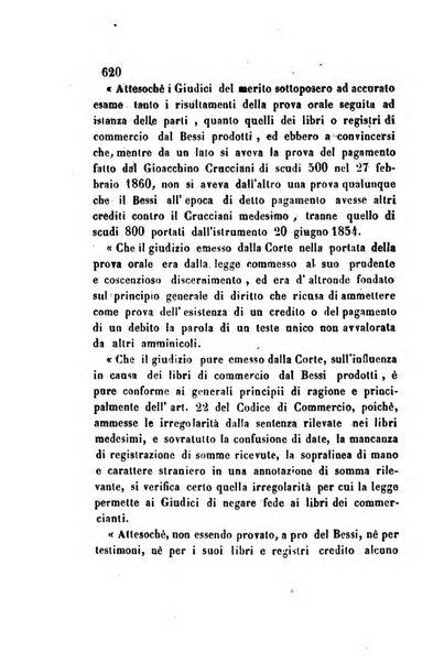 Giornale del Foro in cui si raccolgono le più importanti regiudicate dei supremi tribunali di Roma e dello Stato pontificio in materia civile