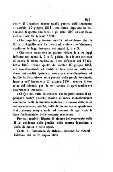 Giornale del Foro in cui si raccolgono le più importanti regiudicate dei supremi tribunali di Roma e dello Stato pontificio in materia civile