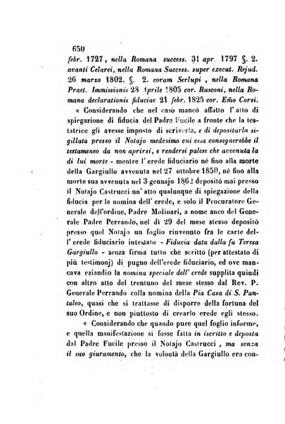 Giornale del Foro in cui si raccolgono le più importanti regiudicate dei supremi tribunali di Roma e dello Stato pontificio in materia civile