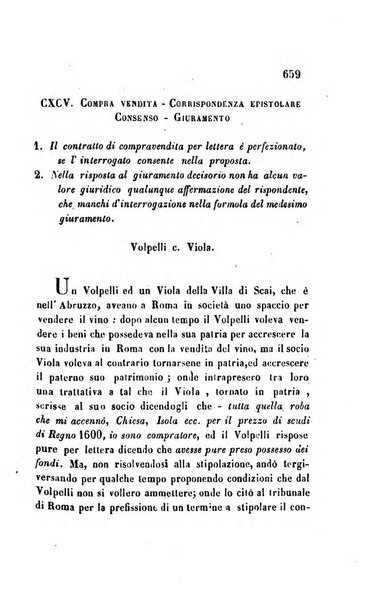 Giornale del Foro in cui si raccolgono le più importanti regiudicate dei supremi tribunali di Roma e dello Stato pontificio in materia civile