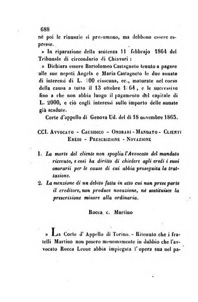 Giornale del Foro in cui si raccolgono le più importanti regiudicate dei supremi tribunali di Roma e dello Stato pontificio in materia civile