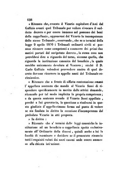 Giornale del Foro in cui si raccolgono le più importanti regiudicate dei supremi tribunali di Roma e dello Stato pontificio in materia civile