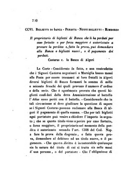 Giornale del Foro in cui si raccolgono le più importanti regiudicate dei supremi tribunali di Roma e dello Stato pontificio in materia civile