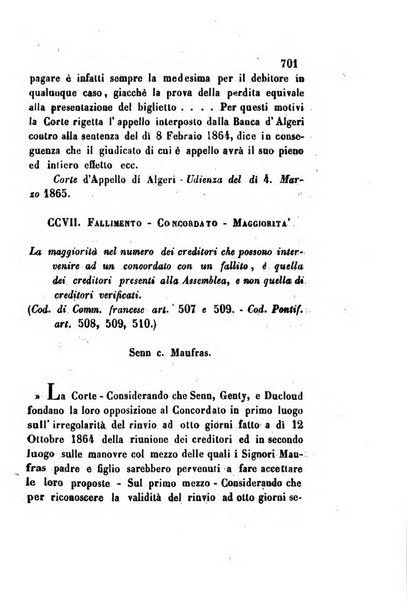 Giornale del Foro in cui si raccolgono le più importanti regiudicate dei supremi tribunali di Roma e dello Stato pontificio in materia civile