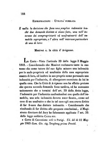 Giornale del Foro in cui si raccolgono le più importanti regiudicate dei supremi tribunali di Roma e dello Stato pontificio in materia civile