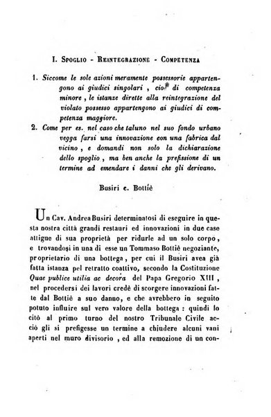 Giornale del Foro in cui si raccolgono le più importanti regiudicate dei supremi tribunali di Roma e dello Stato pontificio in materia civile