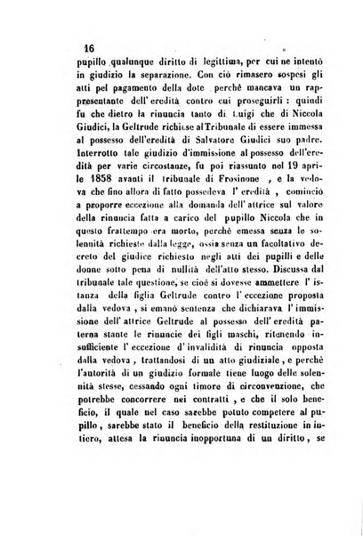 Giornale del Foro in cui si raccolgono le più importanti regiudicate dei supremi tribunali di Roma e dello Stato pontificio in materia civile