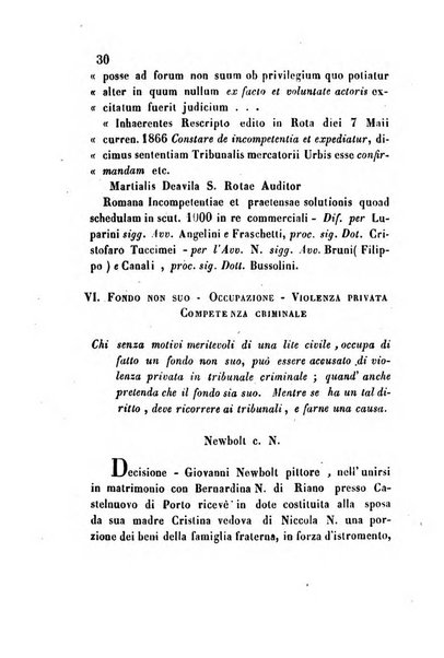 Giornale del Foro in cui si raccolgono le più importanti regiudicate dei supremi tribunali di Roma e dello Stato pontificio in materia civile