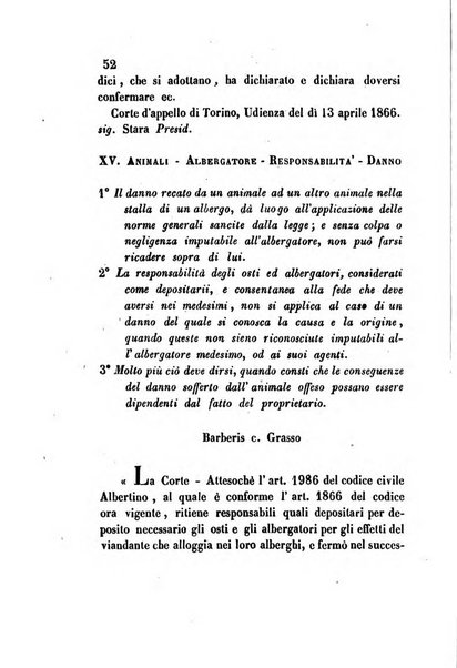 Giornale del Foro in cui si raccolgono le più importanti regiudicate dei supremi tribunali di Roma e dello Stato pontificio in materia civile