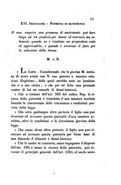 Giornale del Foro in cui si raccolgono le più importanti regiudicate dei supremi tribunali di Roma e dello Stato pontificio in materia civile